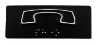 3.25" x 1.25" (1/16" radius) Elevator Car Station Braille Phone Symbol
