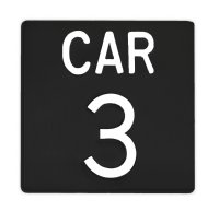 3.25" x 3.25" Stamped Elevator Identification Signage (5/8" letters, 2" numbers)