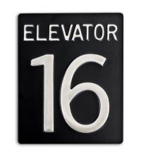 4" x 5" Stamped Elevator Identification Signage (5/8" letters, 3" numbers)