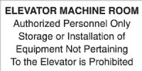 4" x 2" Elevator Maintenance Signage