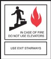 6" x 7" In Case of Fire Elevator Signage