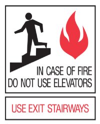 8" x 10" In Case Of Fire Elevator Signage