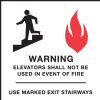 9" x 9" In Case Of Fire Elevator Signage