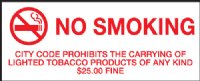 5" x 2" No Smoking Signage