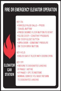 6" x 9" Elevator Fire & Emergency Signage