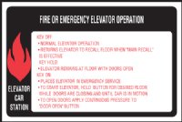 9 x 6" Elevator Fire & Emergency Signage