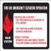 6" x 6" Elevator Fire & Emergency Signage