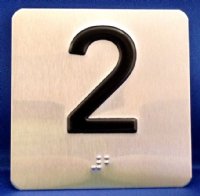 3.5" x 3.5" (1/4" radius) Elevator Jamb Braille Plates