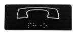 3.25" x 1.25" (1/16" radius) Elevator Car Station Braille Phone Symbol