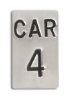 1.625" x 2.75" Elevator Stamped Identification Signage (5/8" letters, 1" numbers)