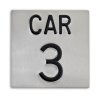 3.5" x 3.5" Stamped Elevator Identification Signage (5/8" letters, 2" numbers)