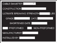 4" x 3" Elevator Data Tag