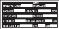 3.5" x 1.75" Elevator Data Tag