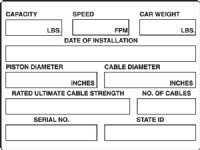 4" x 3" Elevator Data Tag