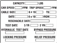 4" x 3" Elevator Data Tag