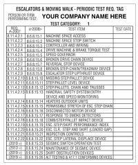 5" x 6" Elevator Data Tag