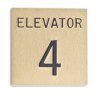 3.25" x 3.25" Stamped Elevator Identification Signage  (7/16" letters, 1 1/2" numbers).
