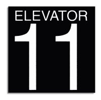 5" x 5"  Screen Printed Elevator Identification Signage (1/2" letters, 3" numbers)