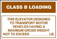 10" x 7" Freight Elevator Capacity Plates