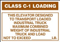 10" x 7" Freight Elevator Capacity Plates