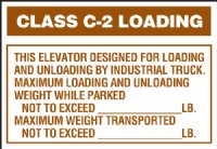 10" x 7" Freight Elevator Capacity Plates