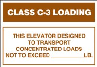 10" x 7" Freight Elevator Capacity Plates