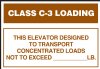 10" x 7" Freight Elevator Capacity Plates