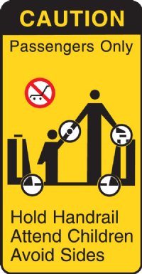 4" x 7.75" Quick Shipping Escalator Signage