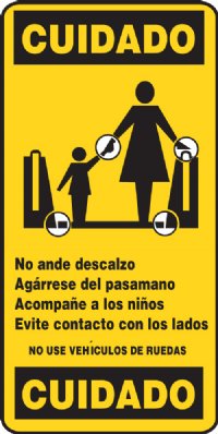 4.25" x 9" Escalator Signage (Spanish, Los Angeles)