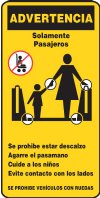 4.25" x 9" Escalator Signage (Spanish, New York)