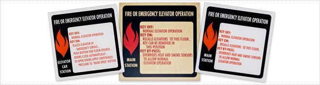Elevator Fire & Emergency Signage