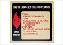 Elevator Fire & Emergency Signage