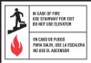 10" x 7" Bilingual In Case Of Fire Elevator Signage