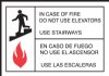 10" x 7" Bilingual In Case Of Fire Elevator Signage