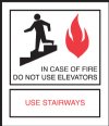 3" x 3.5" Quick Shipping In Case Of Fire Elevator Signage