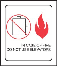 3" x 3.5" In Case Of Fire Elevator Signage