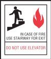 3" x 3.5" Quick Shipping In Case Of Fire Elevator Signage