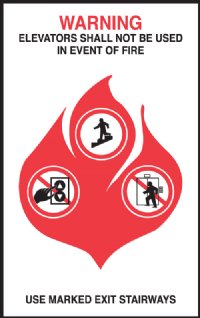 5" x 8" In Case of Fire Elevator Signage