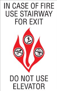 5" x 8" In Case of Fire Elevator Signage