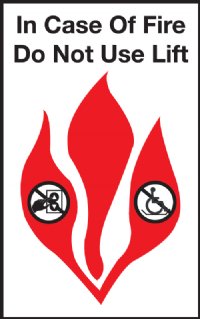 5" x 8" In Case of Fire Elevator Signage