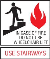 6” x 7” In Case of Fire Elevator Signage