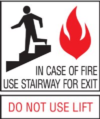 6” x 7” In Case of Fire Elevator Signage