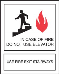 8" x 10" In Case of Fire Elevator Signage