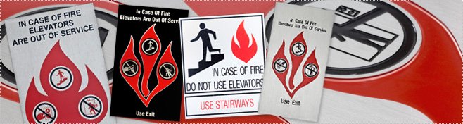 In Case of Fire Elevator Signage