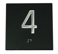 4" x 4" (1/16" radius) Elevator Jamb Braille Plates