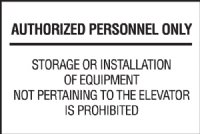 6" x 4" Elevator Maintenance Signage