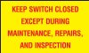 5" x 3" Elevator Maintenance Signage