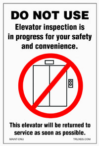 4" x 6" pad of 50 Elevator Maintenance Stickers