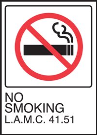 5" x 7" No Smoking Signage (Los Angeles)