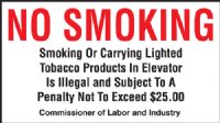 9" x 5" Quick Shipping No Smoking Signage